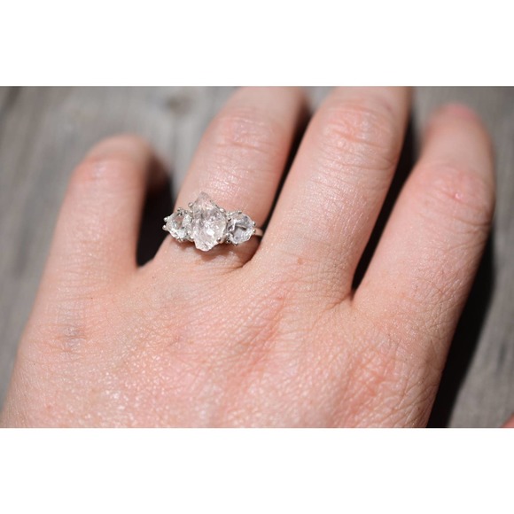 Engagement rings, raw diamond ring, raw stone ring, alternative engageme… - Picture 3 of 4